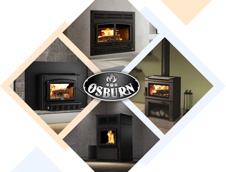 Variety of Beautiful Osburn Wood-burning Fireplaces in Ontario houses